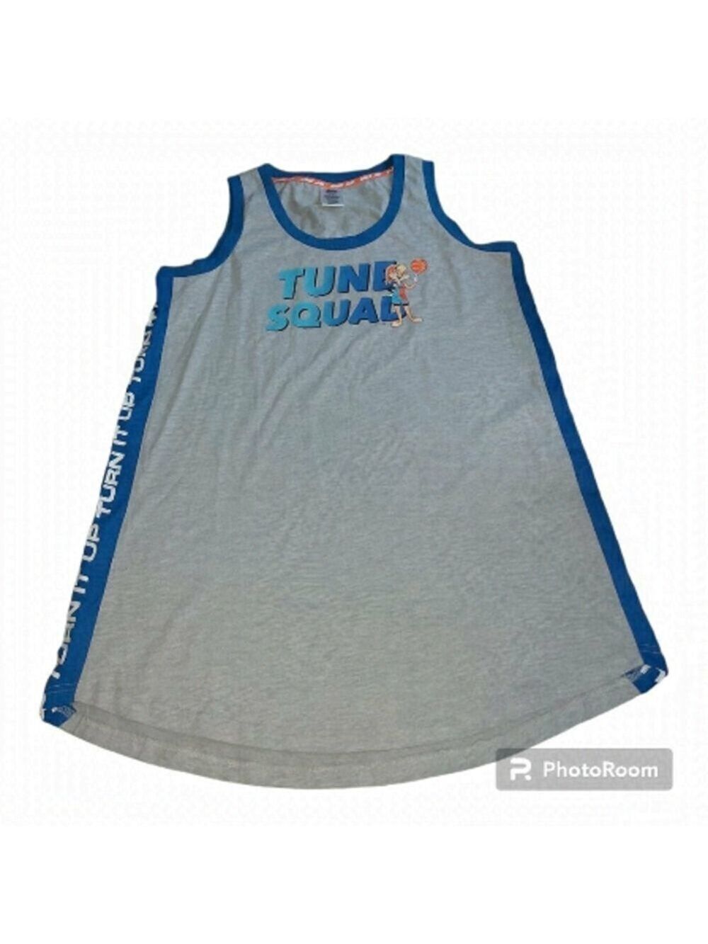 Nwot Space Jam Men's XL Cotton/Polyester Blend Gray Graphic Tank Top - Size XL